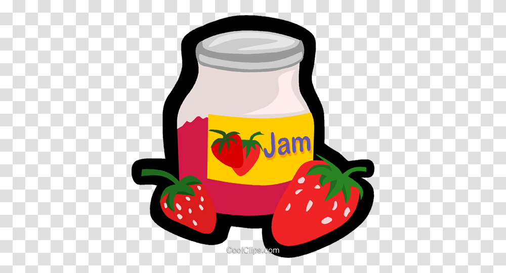 Strawberry Jam Royalty Free Vector Clip Art Illustration, Food, Fruit, Plant, Yogurt Transparent Png