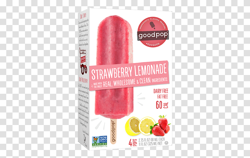 Strawberry Lemonade Goodpop Orange And Cream, Ice Pop, Apple, Fruit, Plant Transparent Png
