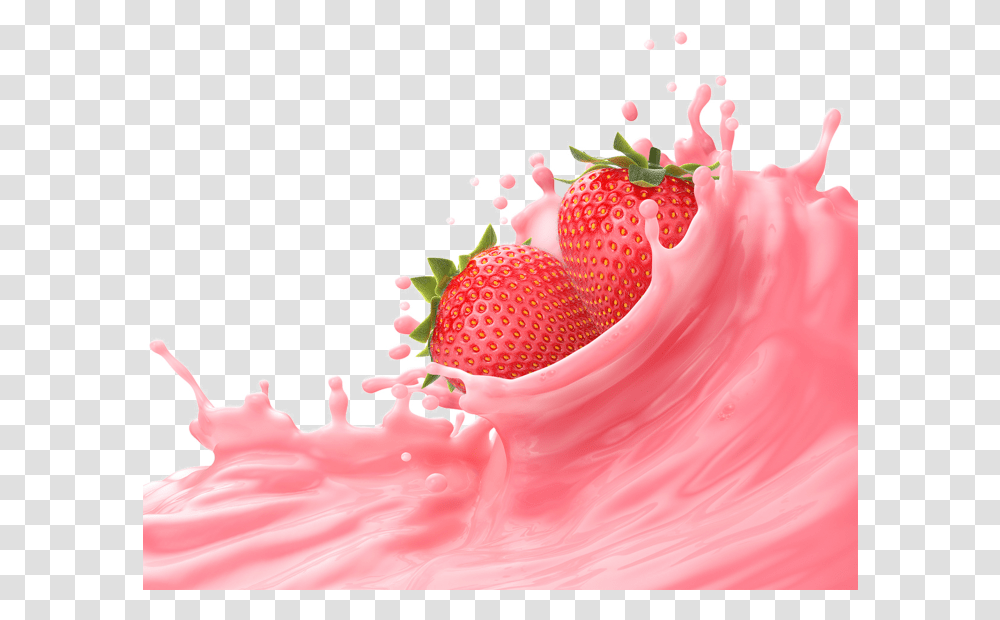 Strawberry Milk Strawberry Milk Splash, Plant, Fruit Transparent Png
