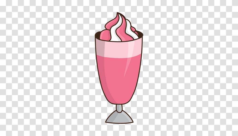 Strawberry Milkshake Dessert Flat, Cream, Food, Creme, Lamp Transparent Png