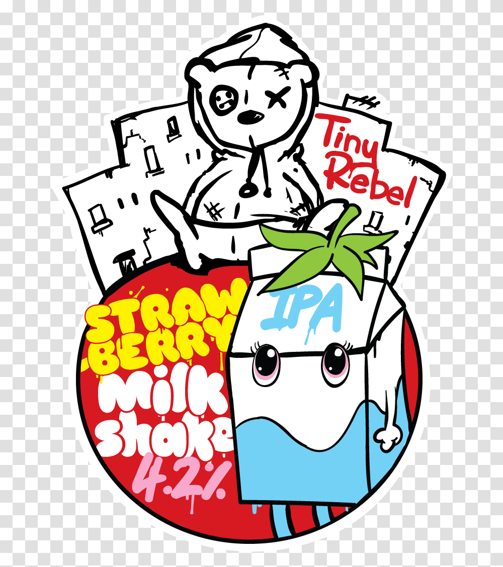 Strawberry Milkshake Tiny Rebel Brewing, Label, Advertisement, Poster Transparent Png