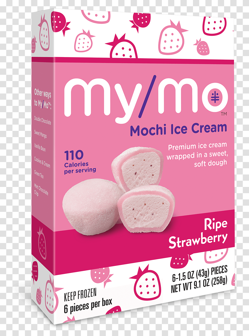 Strawberry Mochi Ice Cream, Food, Plant, Sponge, Flyer Transparent Png