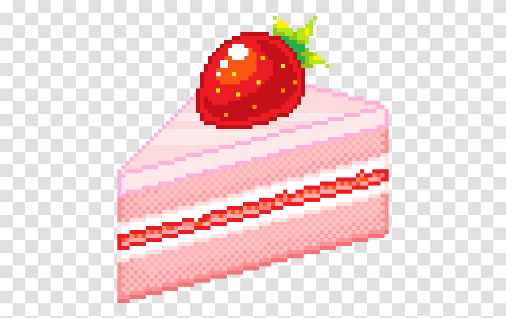 Strawberry Pixel Art, Cake, Dessert, Food, Cream Transparent Png