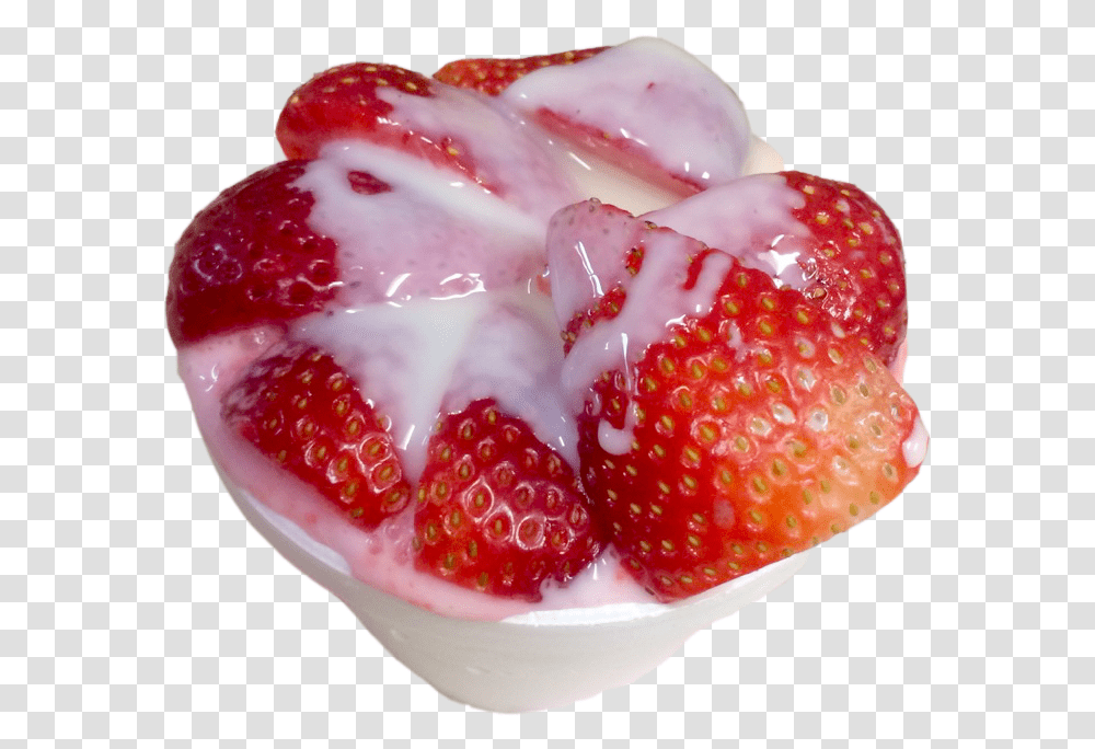 Strawberry, Plant, Ice Cream, Dessert, Food Transparent Png