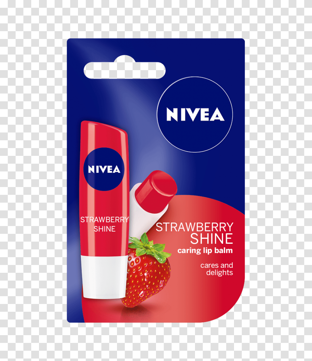 Strawberry Shine Flavored Lip Balm Nivea, Label, Food, Advertisement Transparent Png