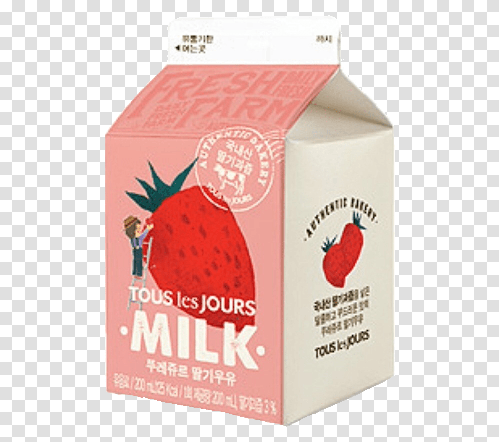 Strawberry Strawberrymilk Milkcarton Kawaii Swiss Roll, Cardboard, Label, Beverage, Box Transparent Png