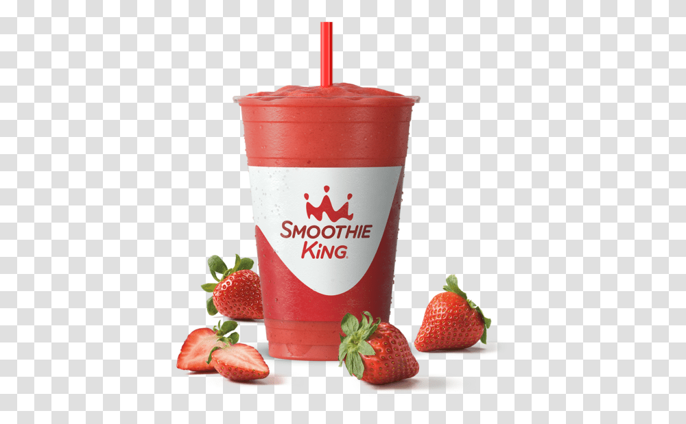 Strawberry X Treme Smoothie Smoothie King Smoothie King Strawberry Smoothie, Fruit, Plant, Food, Juice Transparent Png
