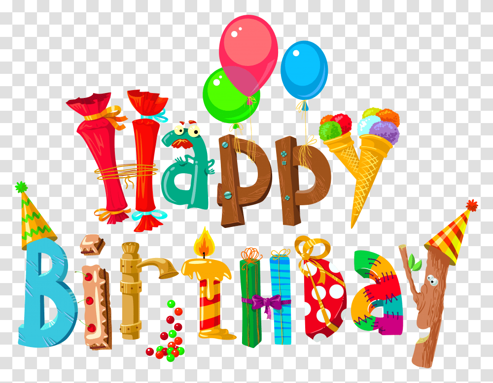 Streamers Clipart Happy Birthday Background Happy Birthday, Ball Transparent Png