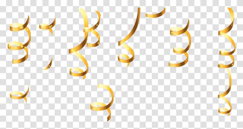 Streamers Party Ribbon Gold, Paper, Alphabet, Confetti Transparent Png