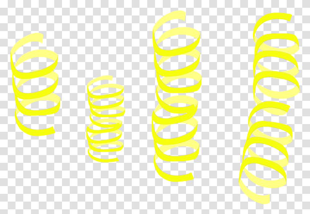 Streamers Yellow, Spiral, Coil Transparent Png