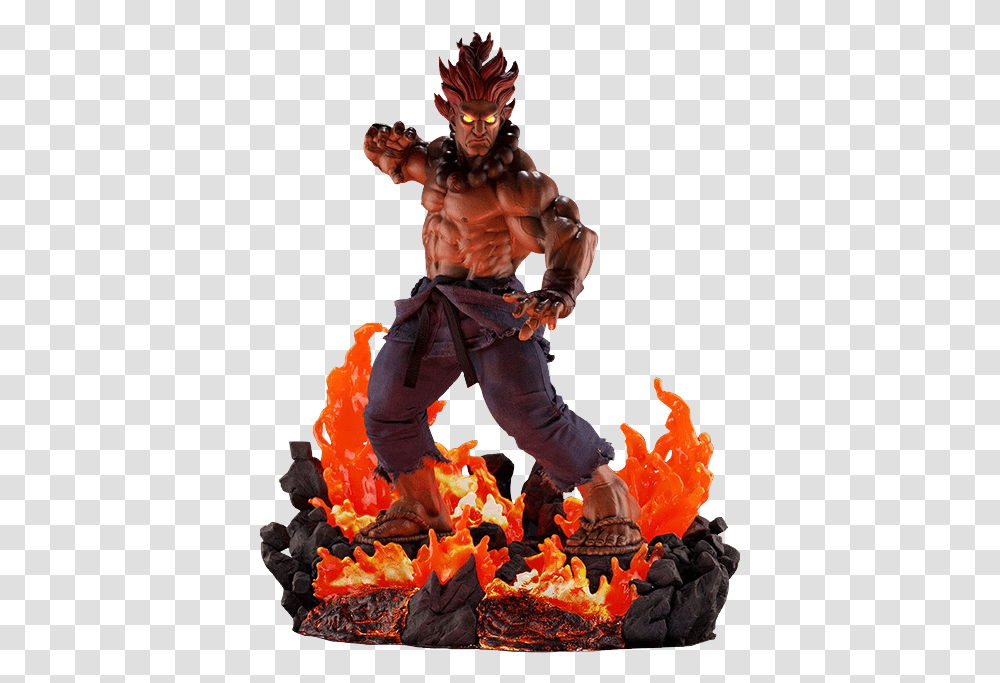 Street Fighter Akuma 10 Year Ultimate Statue By Pop Culture Akuma, Fire, Flame, Person, Human Transparent Png