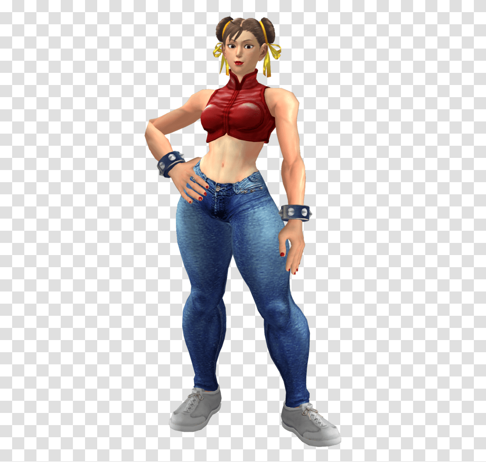 Street Fighter Chun Li Jeans By Caliburwarrior D8b9tq5 Girl, Pants, Shoe, Person Transparent Png