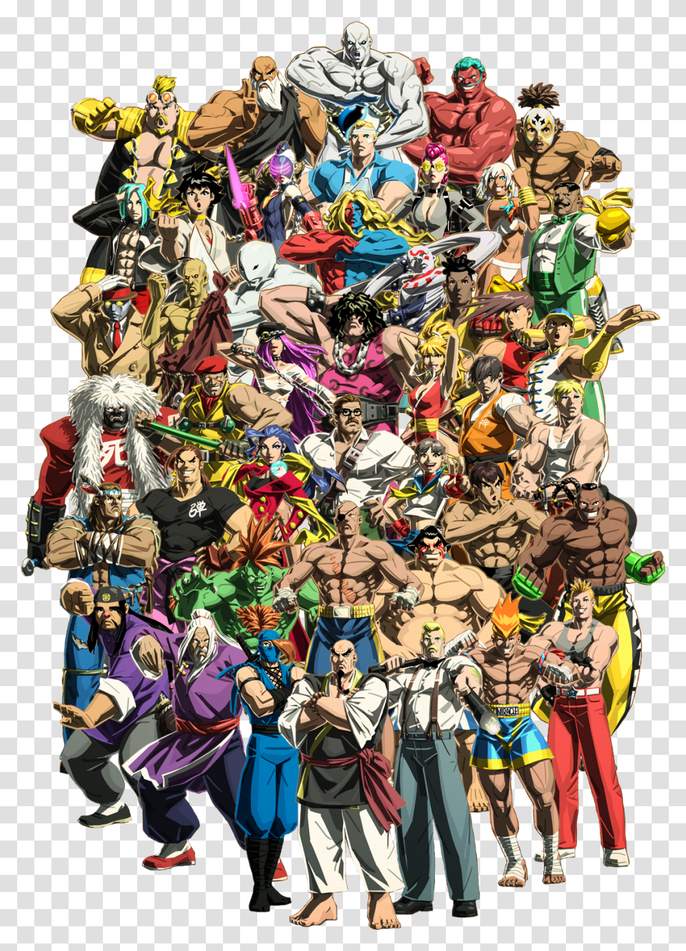 Street Fighter Ii X Sagat, Person, Human, Collage, Poster Transparent Png