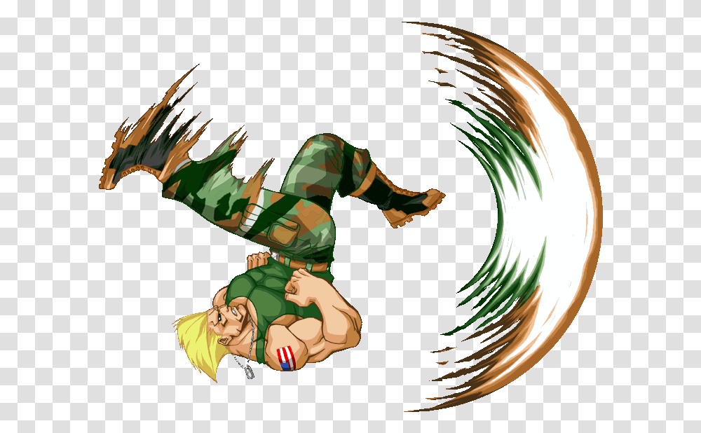 Street Fighter Karate Kick Ko Clipart Street Fighter Guile Flash Kick, Person, Hand, Leisure Activities, Soldier Transparent Png