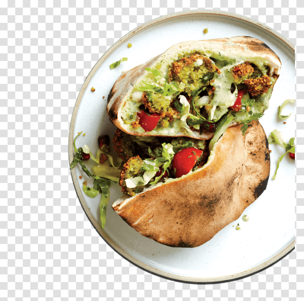 Street Food Plate Falafel Recipes, Bread, Dish, Meal, Plant Transparent Png