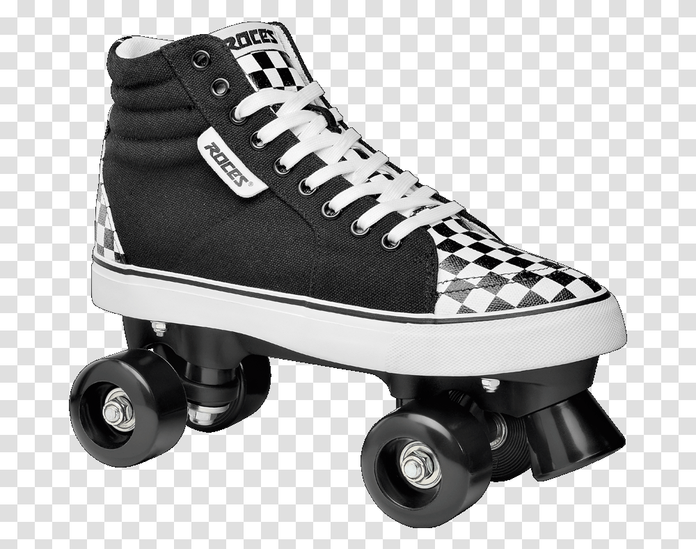 Street Roller Skates Roces Roller Skates Black And White Roller Skates, Shoe, Footwear, Apparel Transparent Png