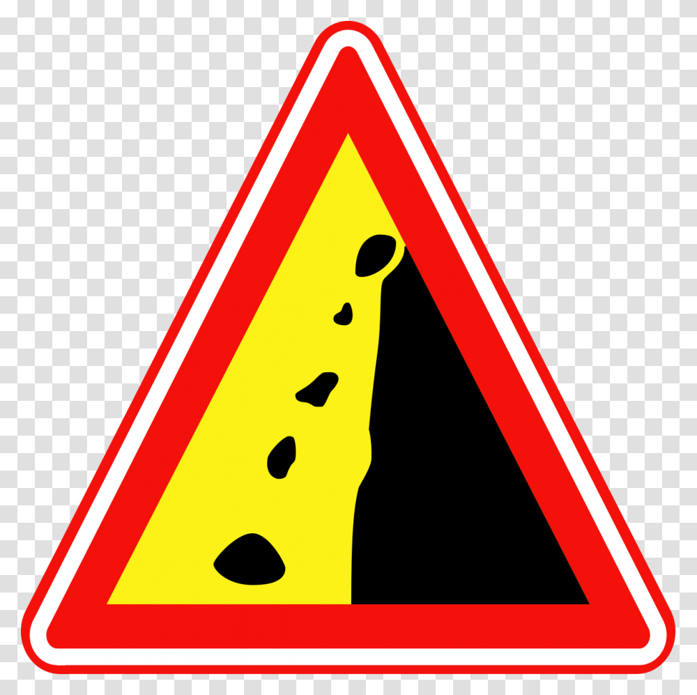 Street Sign Rocks, Triangle, Road Sign Transparent Png
