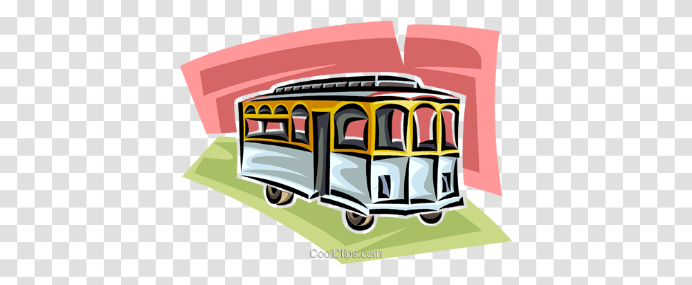 Streetcar Royalty Free Vector Clip Art Illustration, Vehicle, Transportation, Van, Caravan Transparent Png