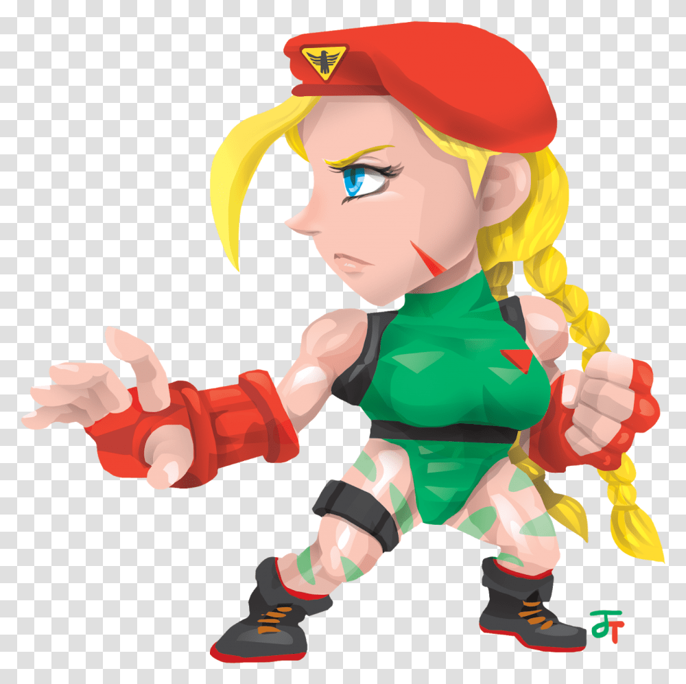 Streetfighter Cammy Chibi Format Cartoon, Elf, Person, Human, Hand Transparent Png