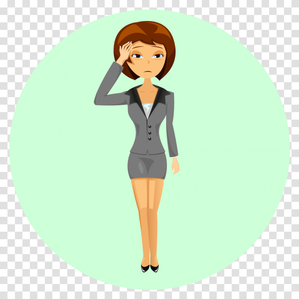 Stressed Cartoon, Standing, Person, Sleeve Transparent Png