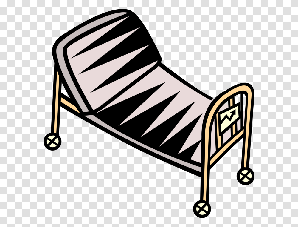 Stretcher Vector Image Illustration Of Bed Wheeled, Furniture, Tabletop, Pillow Transparent Png