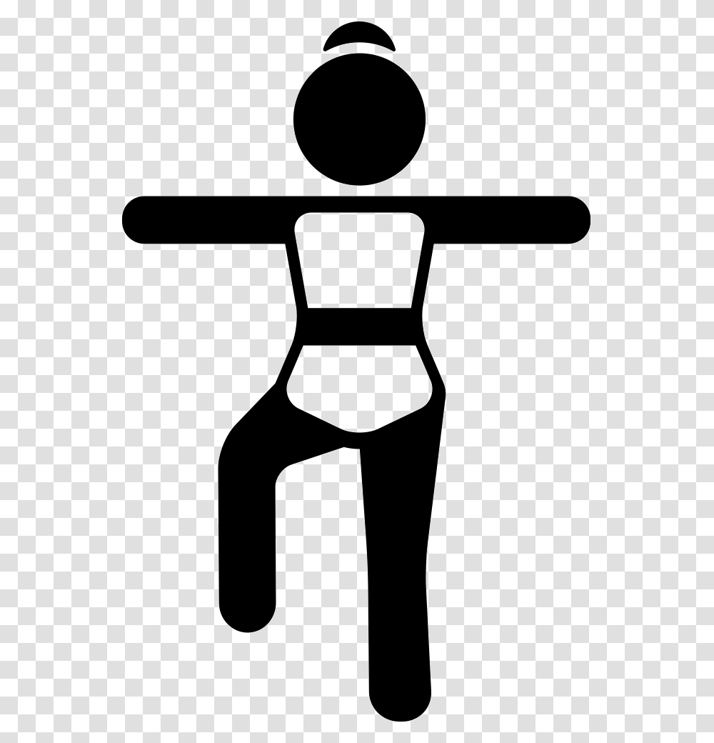 Stretching Arms And Bended Knee Open Legs Icon, Stencil, Label Transparent Png
