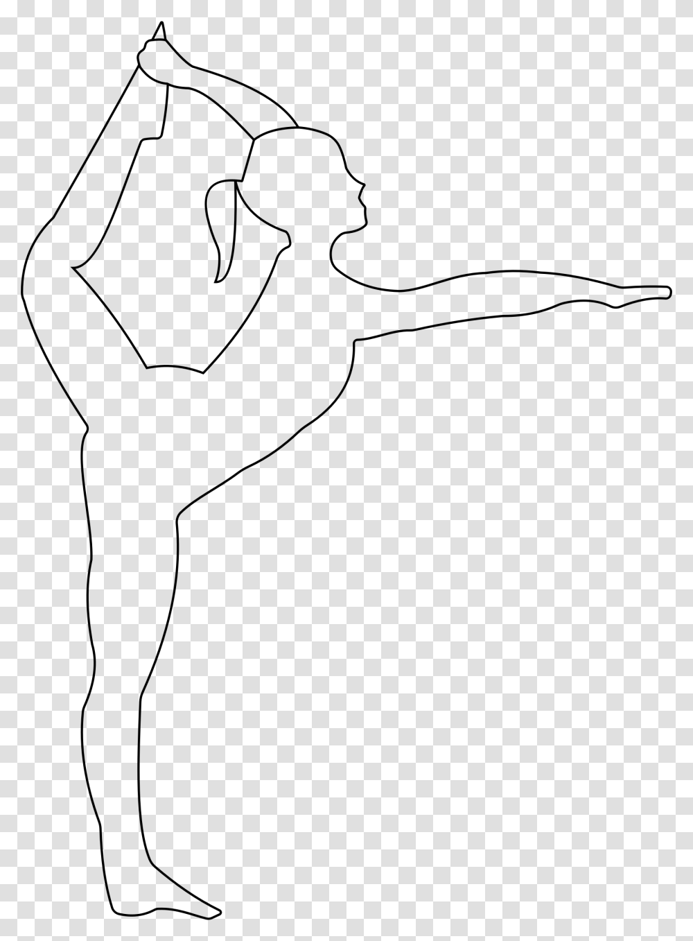 Stretching Ballerina Outline Clip Arts Ballerina Outline, Gray, World Of Warcraft Transparent Png
