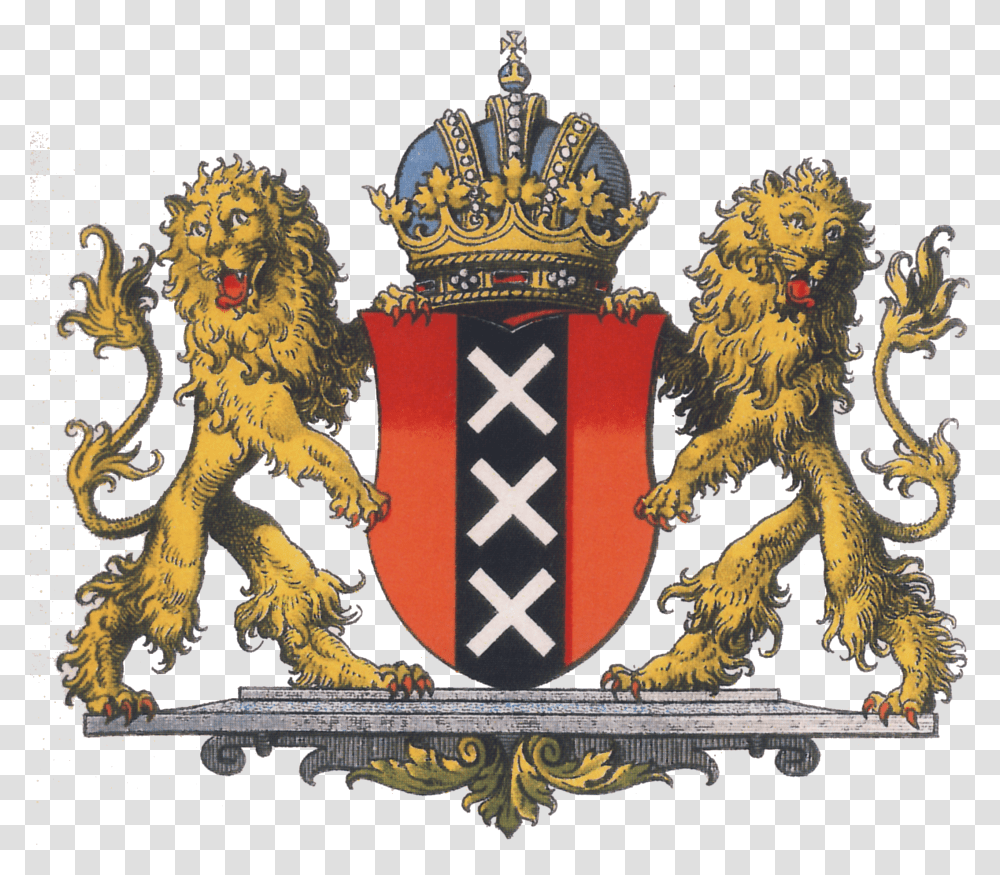 Strhl Ha Wappen Amsterdam Amsterdam Coat Of Arms, Tiger, Wildlife, Mammal, Animal Transparent Png