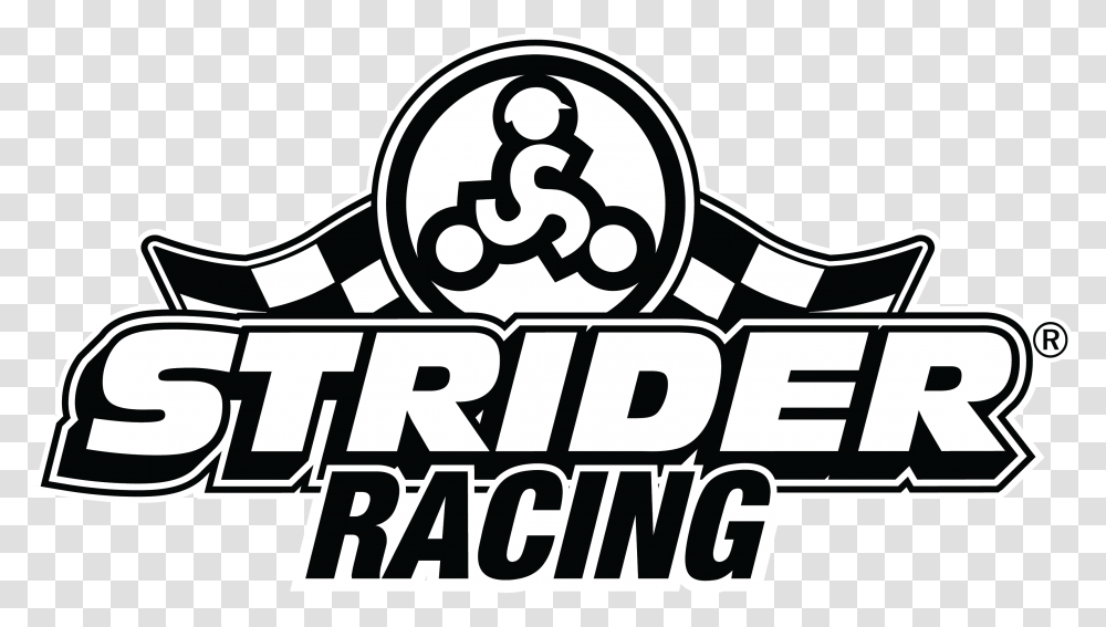 Strider Distributor Portal Racing Logo Black And White, Text, Symbol, Alphabet, Word Transparent Png