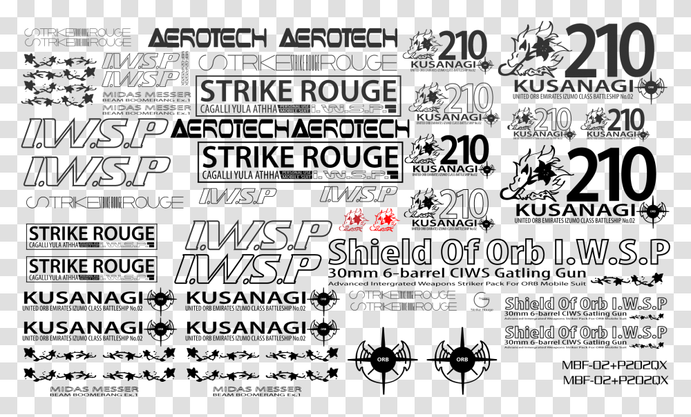 Strike Gundam Decals Transparent Png