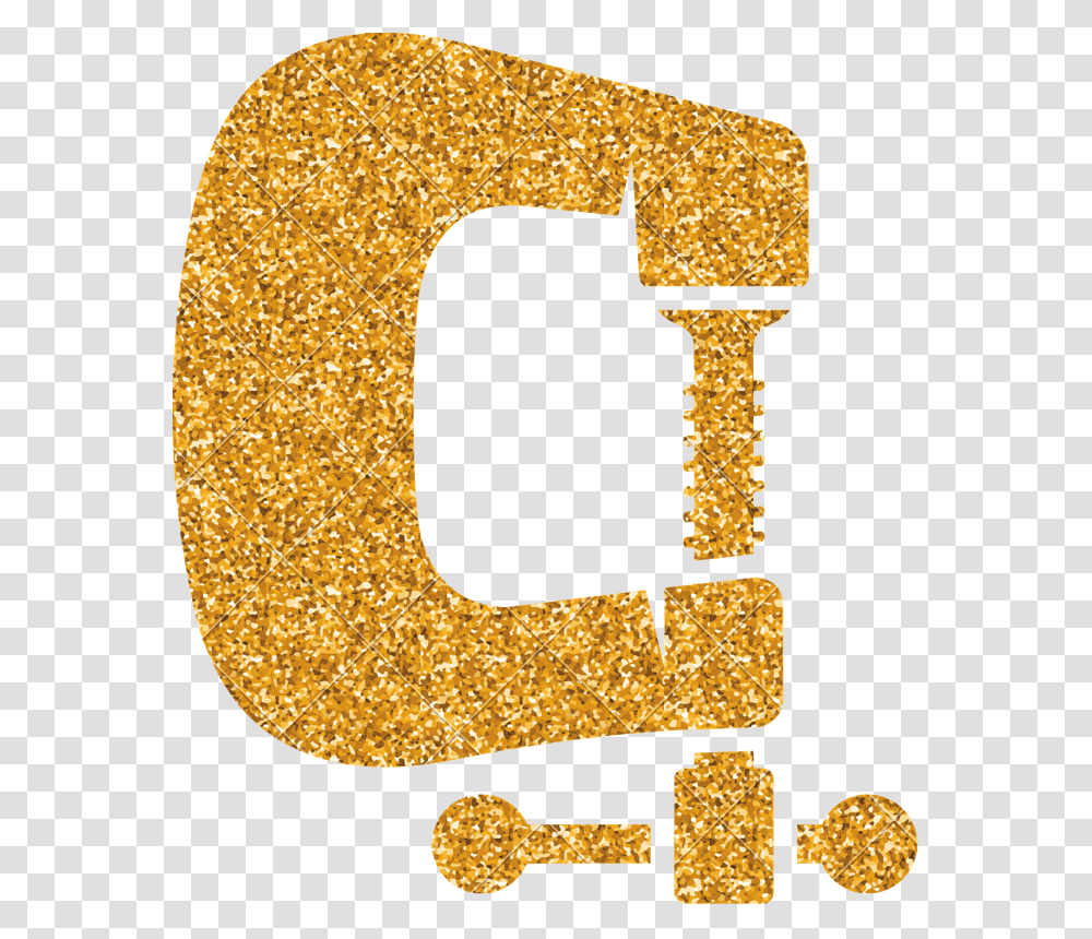 String Glitter Gold Glitter Clamp Tool Bling Bling, Alphabet, Number Transparent Png