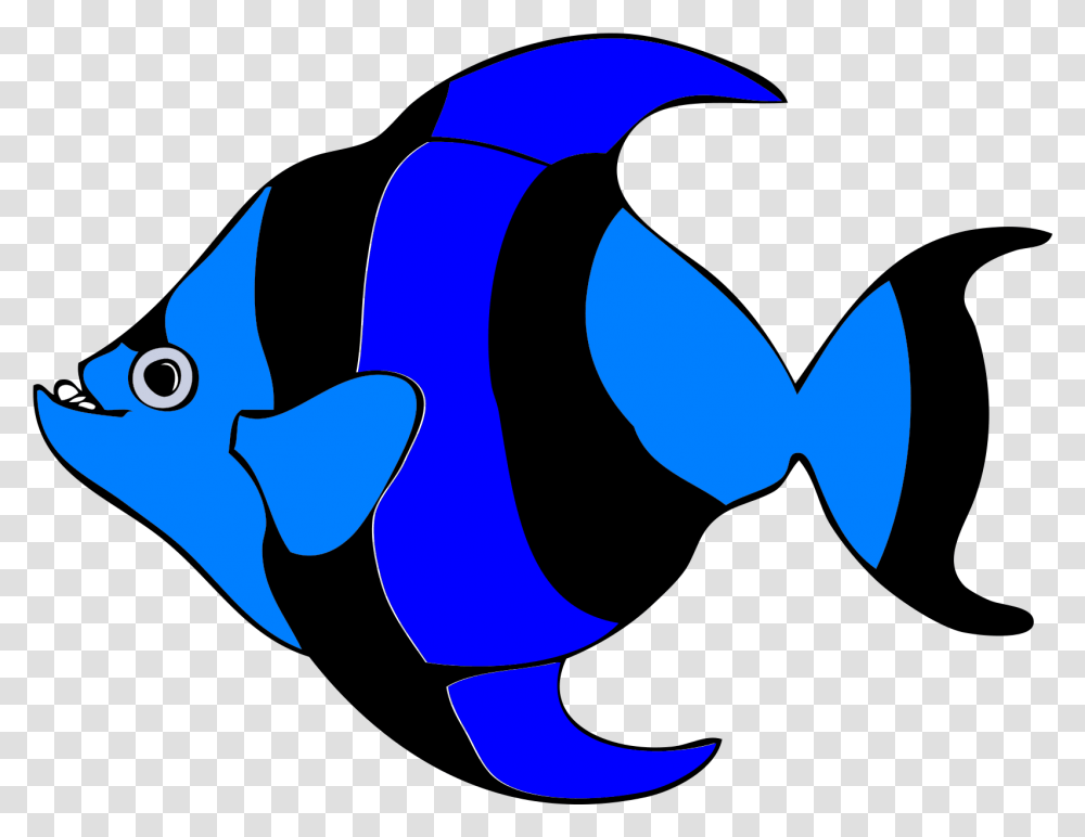 Striped Fish Clipart, Animal, Sea Life, Angelfish, Shark Transparent Png