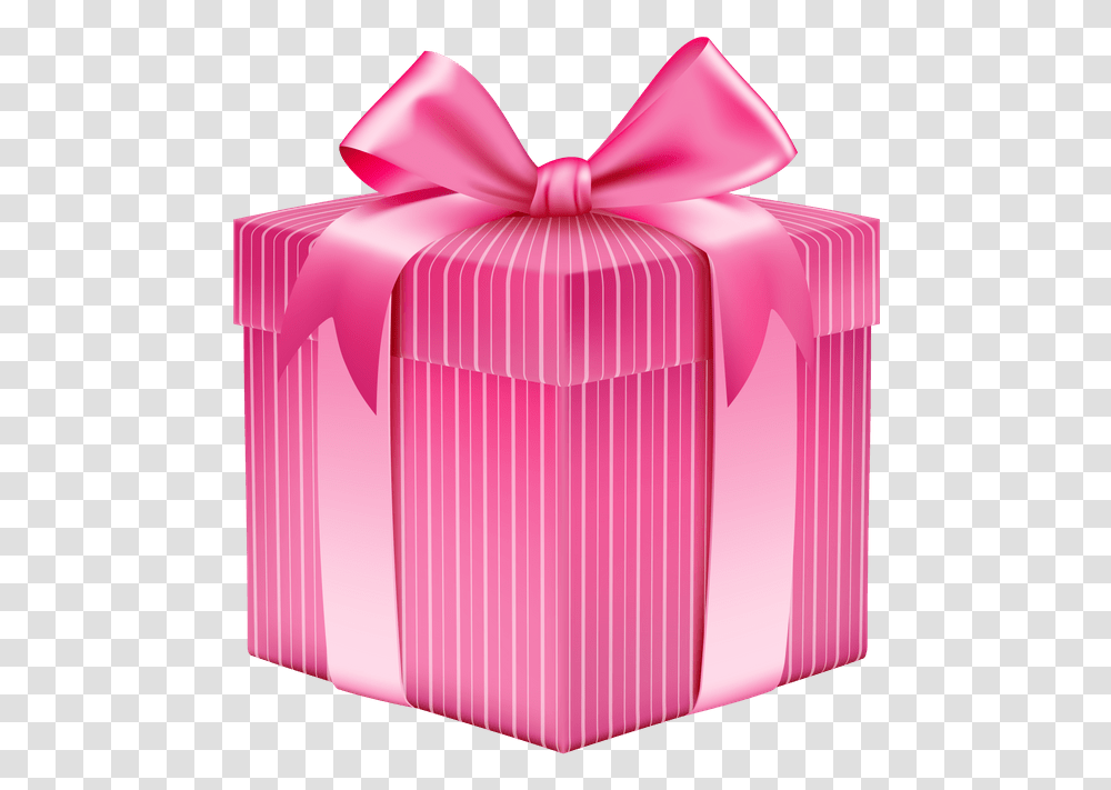 Striped Gift Box Pink Gift Box, Crib, Furniture, Rug Transparent Png