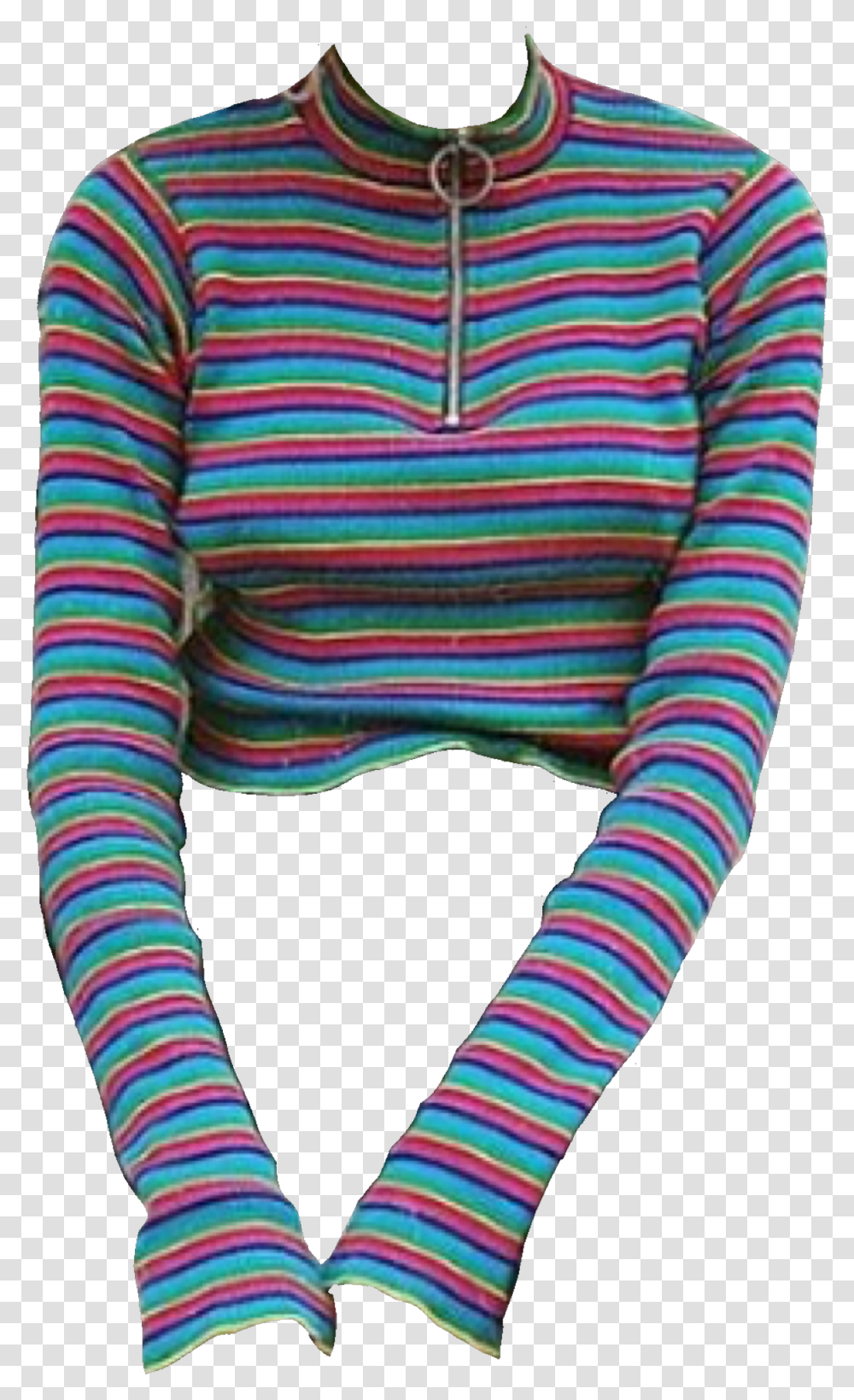 Striped Long Sleeve Shirt, Apparel, Sweater, Sweatshirt Transparent Png