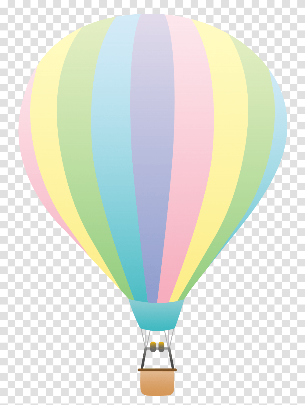 Striped Pastel Colored Hot Air Balloon, Vehicle, Transportation, Aircraft Transparent Png