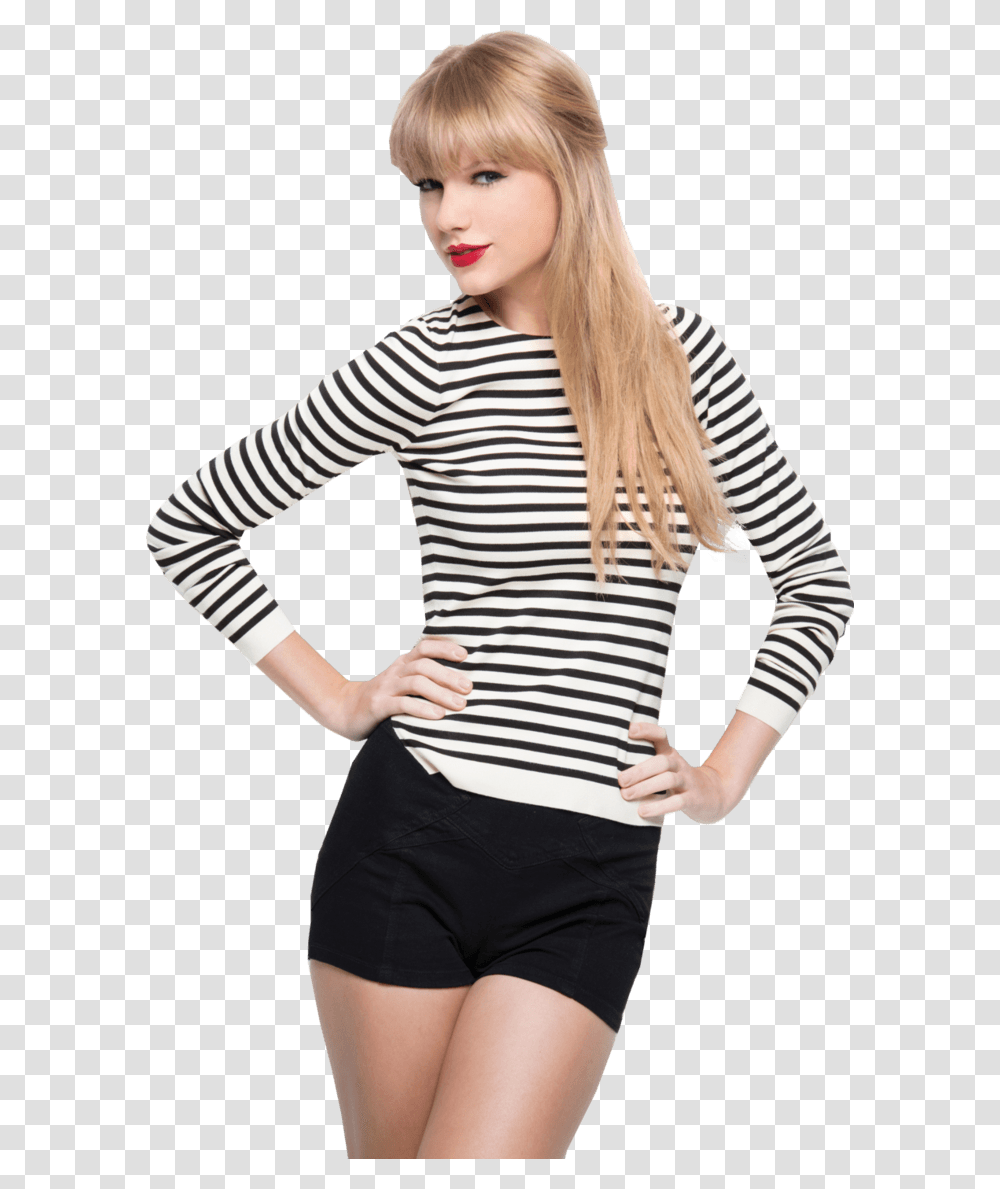 Striped Taylor Swift Taylor Swift, Sleeve, Long Sleeve, Person Transparent Png