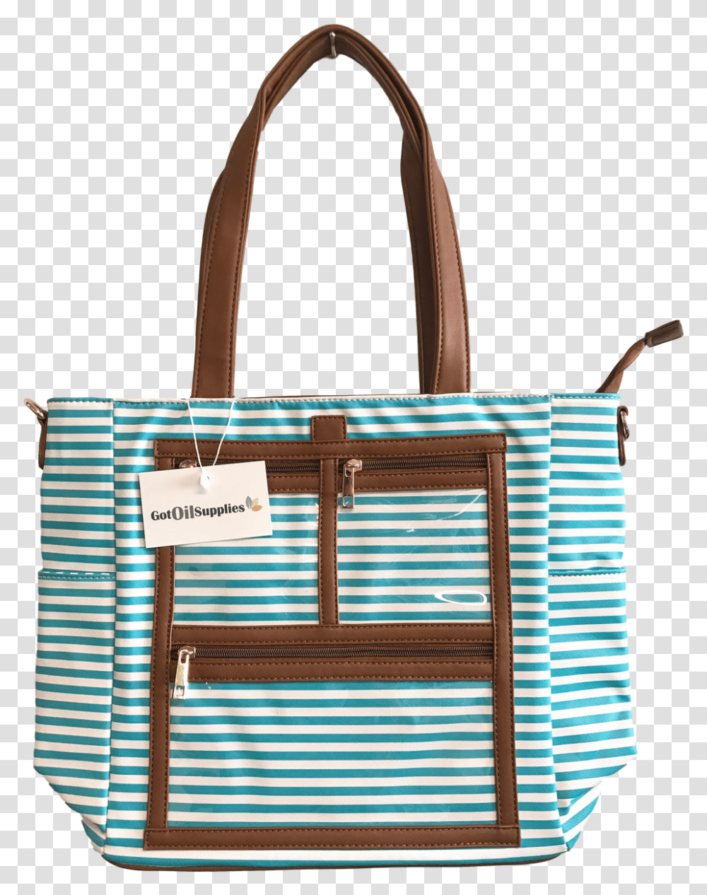 Striped Tote Bag With Clear Pocket, Handbag, Accessories, Accessory, Purse Transparent Png