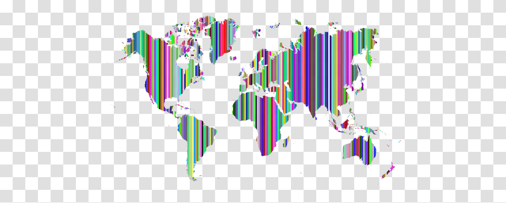 Striped World Map Prismatic Reino Unido No Mundo, Lighting, Person Transparent Png