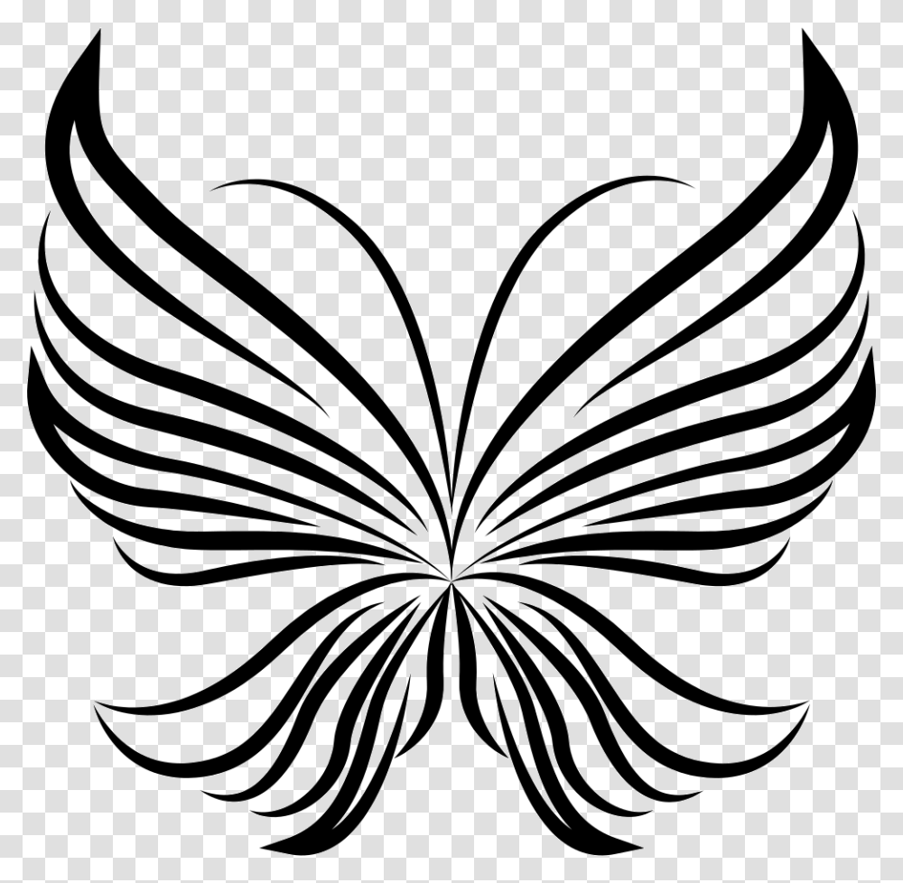 Stripes Wings Light Butterfly Beautiful Design From Top View, Stencil, Pattern, Floral Design Transparent Png