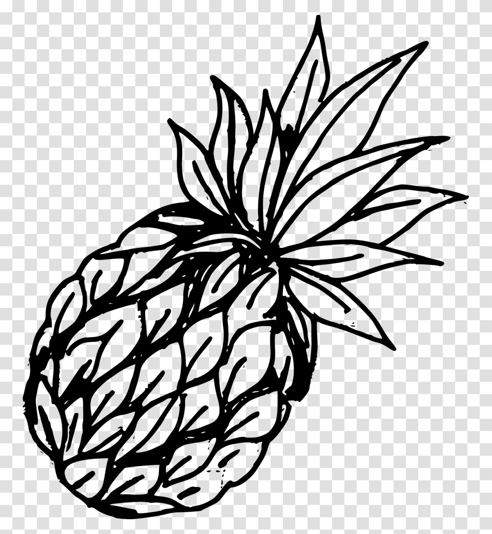 Stroke Drawing Fruit Drawn Pineapple, Gray, World Of Warcraft Transparent Png
