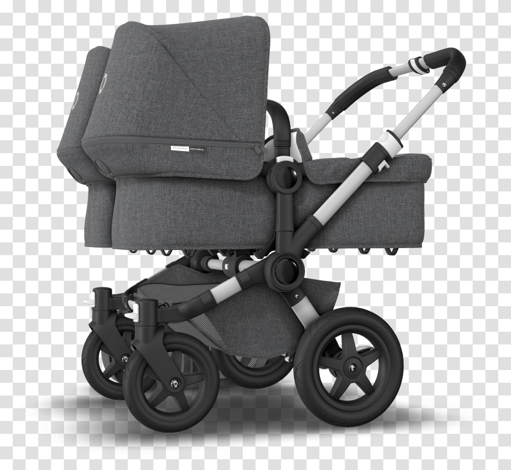 Stroller Bundleclassic Gm Alu Bugaboo Donkey Twin Grey Melange, Chair, Furniture, Lawn Mower, Tool Transparent Png