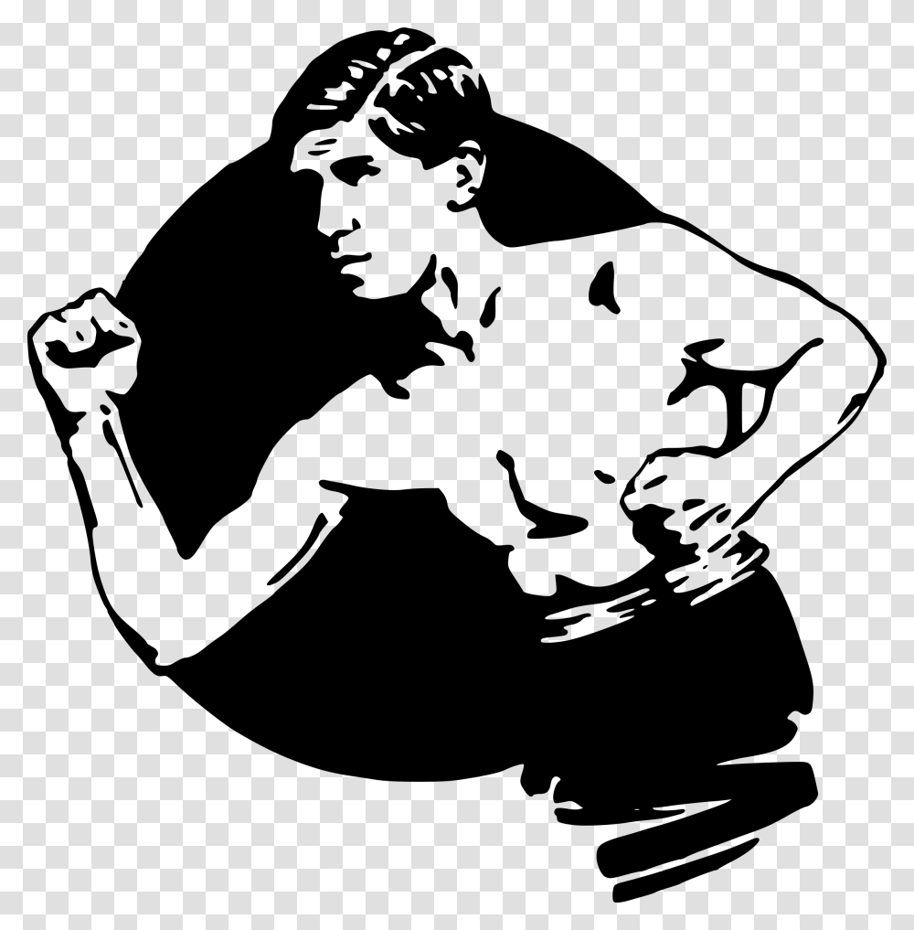 Strong Black And White Clip Art Man, Gray, World Of Warcraft Transparent Png