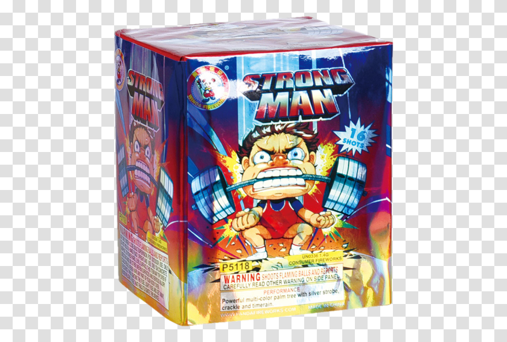 Strong Man Fireworks Plus Strong Man Firework, Advertisement, Poster, Label, Paper Transparent Png
