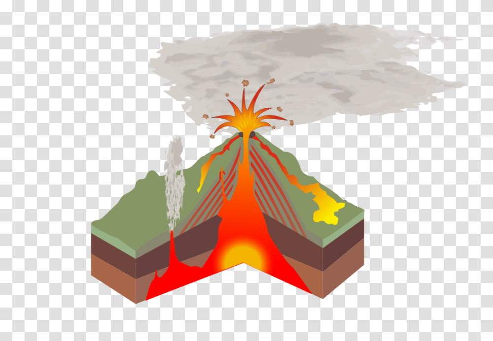 Structure Volcano Unlabeled, Mountain, Outdoors, Nature, Eruption Transparent Png