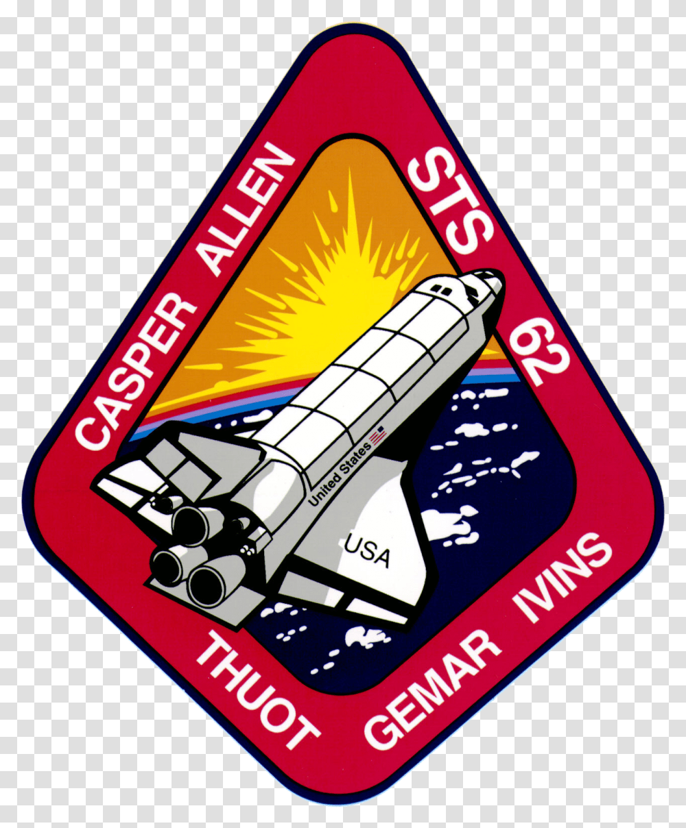 Sts 62 Patch, Spaceship, Aircraft, Vehicle, Transportation Transparent Png