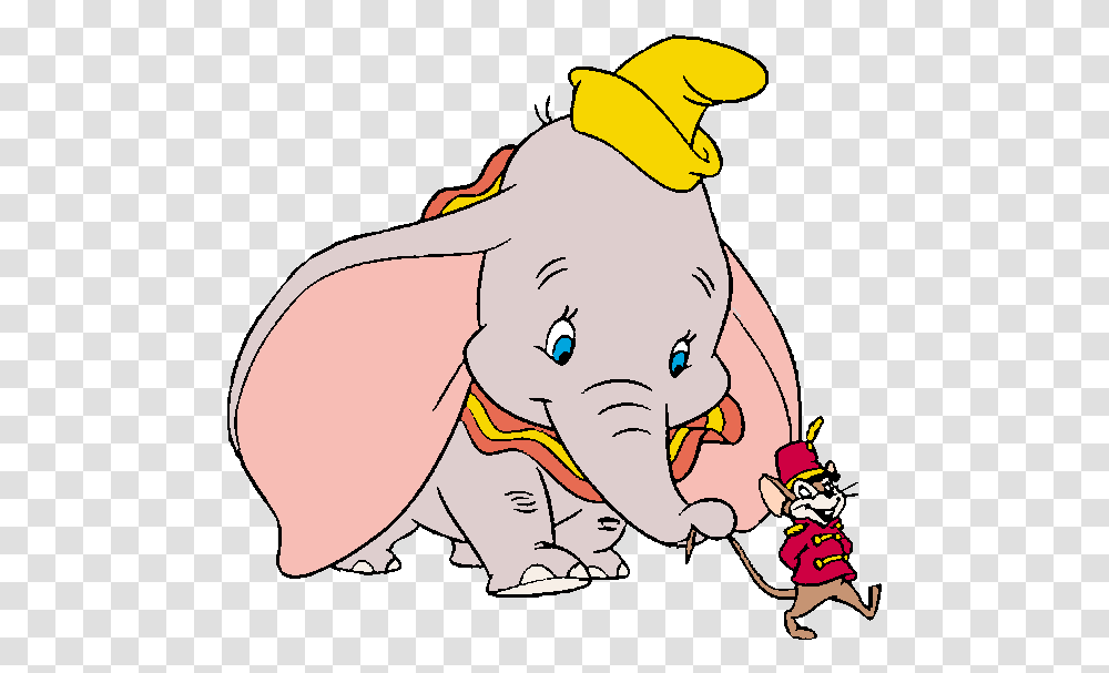 Stuck Clip Dumbo Dumbo And The Mouse Colouring, Mammal, Animal, Wildlife, Elephant Transparent Png