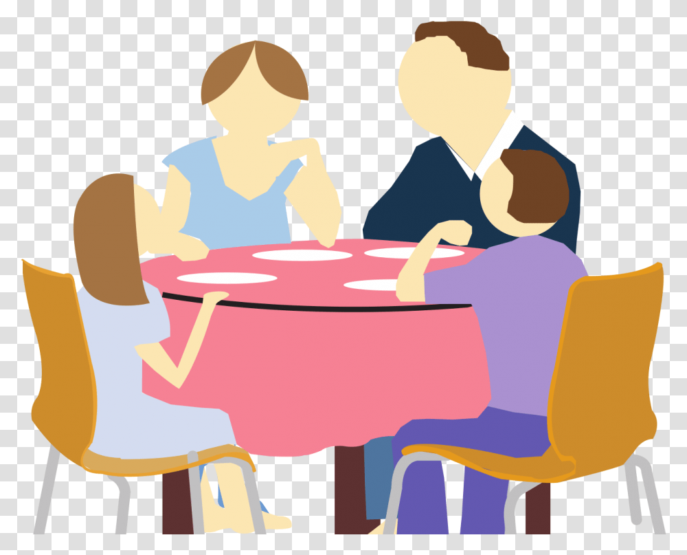 Stuck Self Family At Dinner Clipart, Person, Chair, Furniture, People Transparent Png