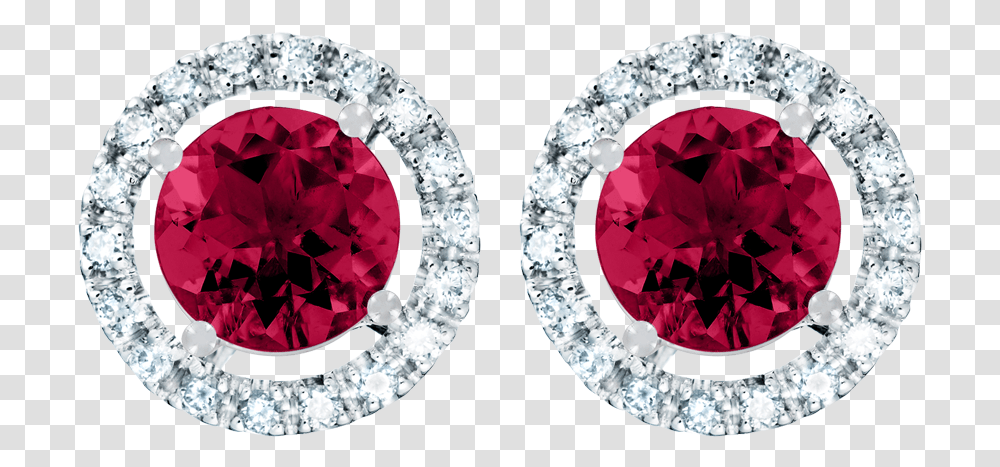 Stud Earrings Halo Ruby Red In White Gold Earrings, Accessories, Accessory, Jewelry, Gemstone Transparent Png