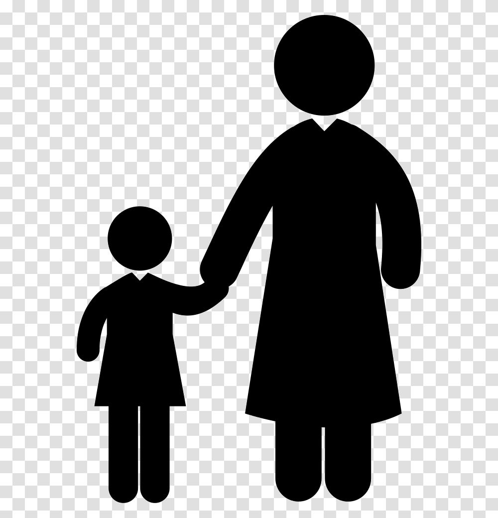 Student Child And Adult Professor Families Of Four Black And White, Person, Human, Hand, People Transparent Png