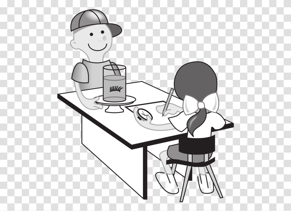 Student Classroom Clipart Black And White, Cafeteria, Restaurant, Furniture, Dating Transparent Png